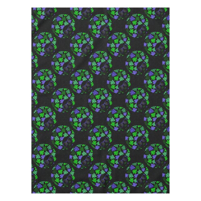 Toalha De Mesa Afro Diva Verde e Azul (Frente)