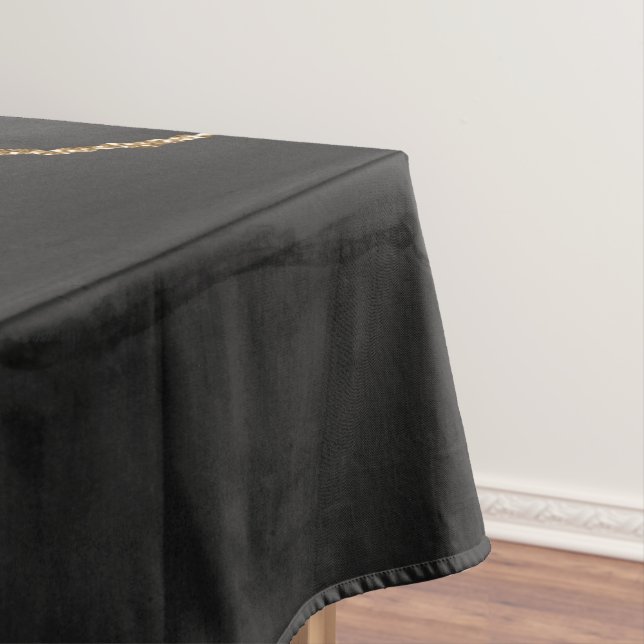 Toalha de Mesa Ágata Brilho Ouro Preto (Posição Original)