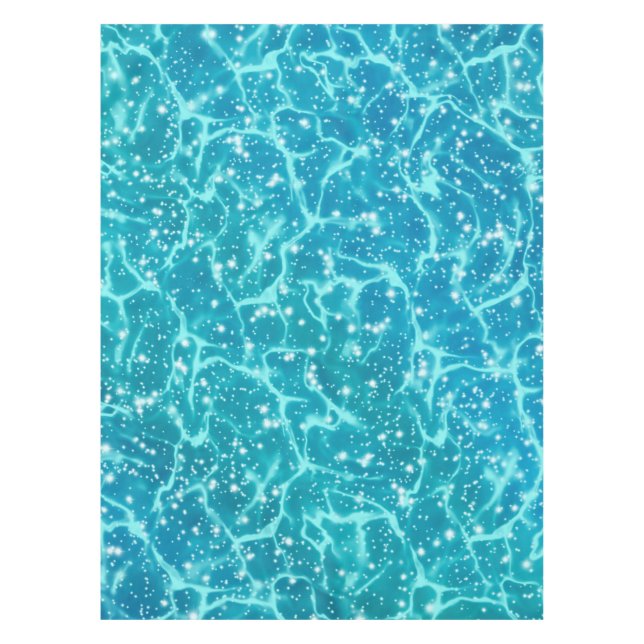 Toalha De Mesa Água do mar azul com faíscas (Frente)