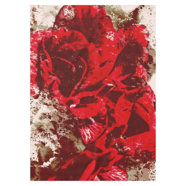 Toalha De Mesa Aguarela da rosa vermelha do Tablecloth (Frente)