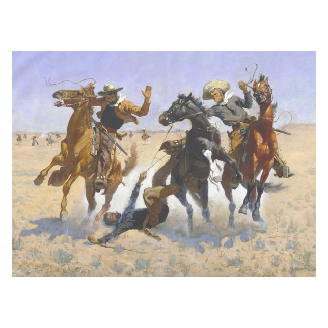 Toalha De Mesa Ajudando um camarada Frederic Remington 1890 (Frente (Horizontal))
