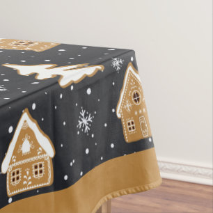 Toalha De Mesa Aldeia de Gingerpão-bonito Fir Trees Azul Natal
