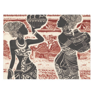 Toalha De Mesa Aldeia de mulheres africanas tribal Joy