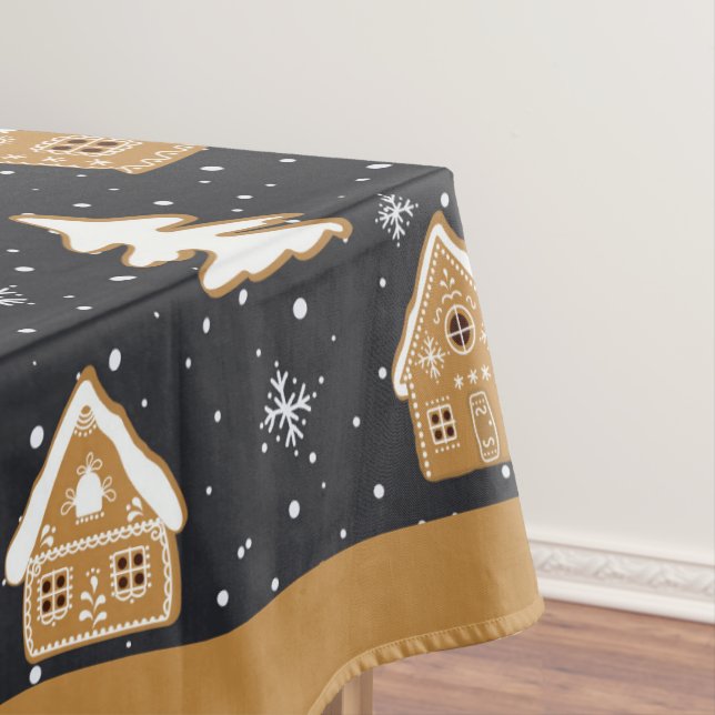 Toalha De Mesa Aldeia de Pão de Mel Fofinho Árvores de Natal Azui (Posição Original)