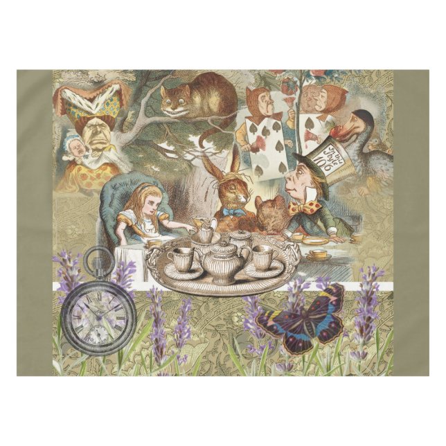 Toalha De Mesa Alice Adventures em Wonderland Mad Tea Party (Frente (Horizontal))