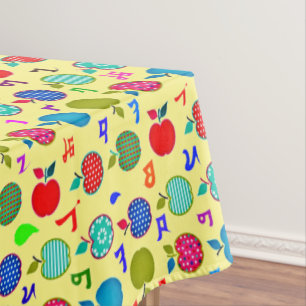 Toalha De Mesa Alphabet Cotton Tablecloth assírio, 52"x70"