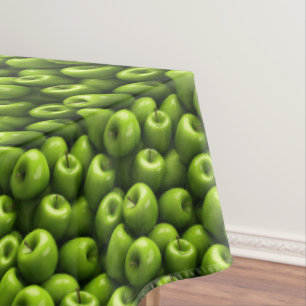 Toalha De Mesa Amantes de maçã verde-branca, com pregos