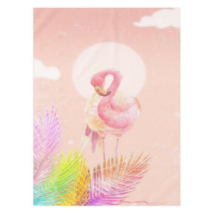 Toalha De Mesa Amantes Flamingo Pássaro Flamingo Bonito Com Fol