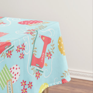 Toalha De Mesa Amar Máquina de Costura Azul