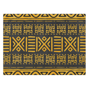 Toalha De Mesa Amarelo e preto africanos étnicos do teste padrã