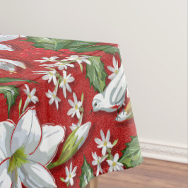 Toalha De Mesa Amaryllis e Holly Red Natal