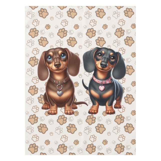 Toalha De Mesa Amigos bonitos de dachshund (Frente)