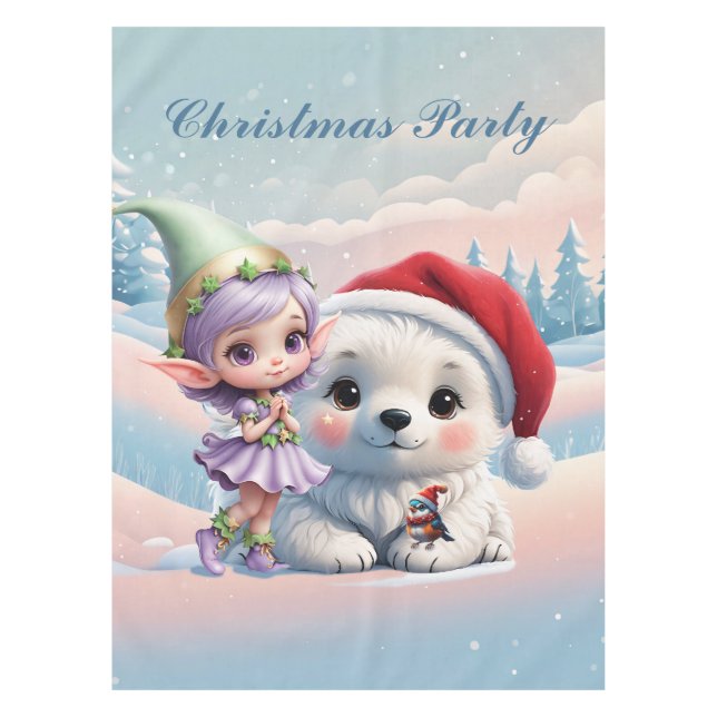 Toalha De Mesa Amigos num mundo de fantasia. (Frente)