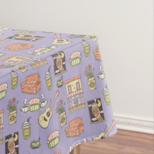 Toalha De Mesa AMIGOS™   Padrão de Ícone Roxo