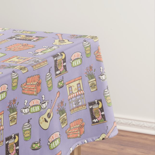 Toalha De Mesa AMIGOS™ | Padrão de Ícone Roxo (Posição Original)