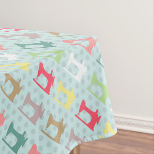 Toalha De Mesa Amor Máquinas De Costura Tablecloth Azul