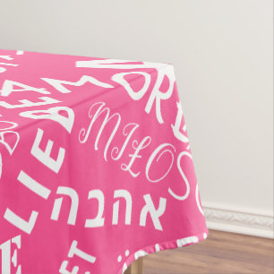 Toalha De Mesa AMOR - Vários Idiomas - Personalizável Internacion