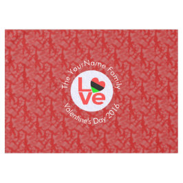 Toalha De Mesa Amor Vermelho da Diáspora Americana Africana