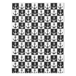 Toalha De Mesa Âncora de verificação em preto-e-branco