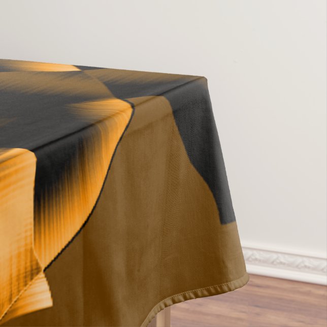 Toalha De Mesa Ângulo estranho de fitas queimadas, laranja e pret (Posição Original)