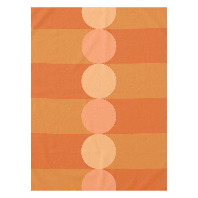 Toalha De Mesa Ângulos De Geometria Retroativa Círculos Laranja (Frente)