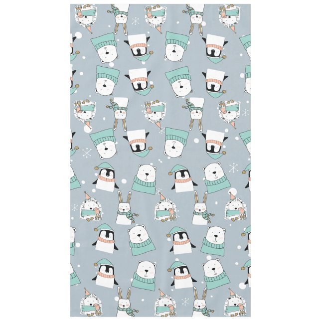 Toalha De Mesa Animais Modernos e Cuecas de Natal (Frente)