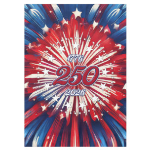 Toalha De Mesa Aniversário de 250 anos da América 1776-2026 Fogos