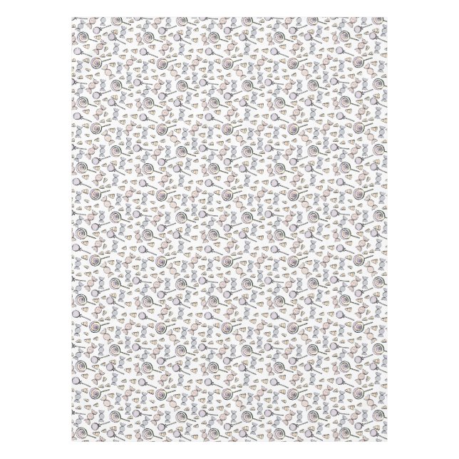Toalha De Mesa Aniversário de criança doce branco (Frente)