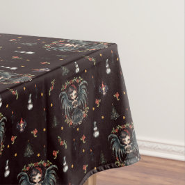 Toalha De Mesa Anjo de Natal Gótico Escuro
