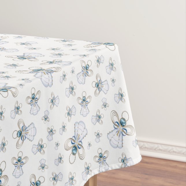 Toalha De Mesa Anjo do Natal da colagem aleatória do teste padrão (Posição Original)