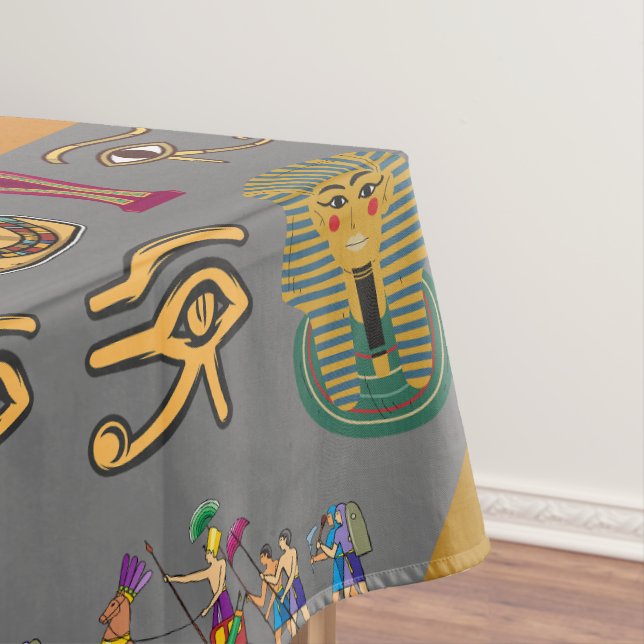 Toalha De Mesa Antigo Egípcio Hieroglífico - Padrão Faraó (Posição Original)