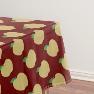 Toalha De Mesa Apple ouro em Vermelho