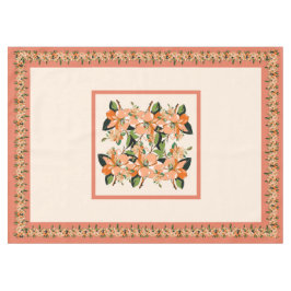Toalha De Mesa Apricot Azalea em Cream 60" x Tablecloth de 84"