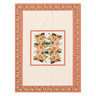 Toalha de mesa Apricot Azalea on Cream 52" x 70"
