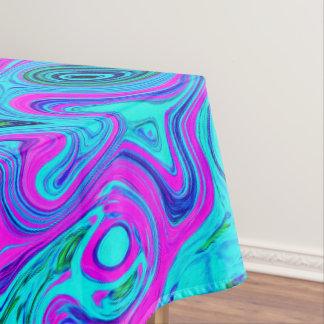 Toalha De Mesa Aquamarina e Magenta Redemoinho Líquido Retro Cool