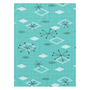 Toalha De Mesa Aquamarine de diamantes modernos de meio século