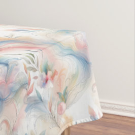 Toalha De Mesa Aquarela Botânica Pastel Elegante