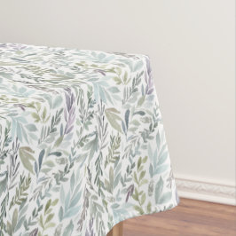 Toalha De Mesa Aquarela Botânica Verde Azul