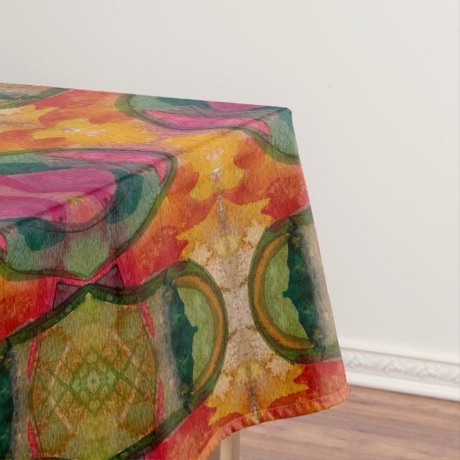 Toalha De Mesa Aquarela E Abstrato De Tinta Expressionística Arte (Posição Original)