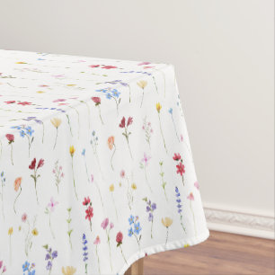 Toalha De Mesa Aquarela Flor Silvestre Minimalista Casa Boho