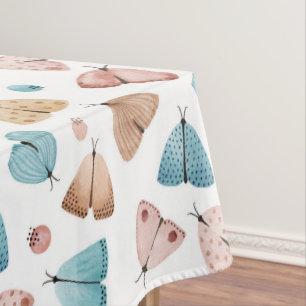 Toalha De Mesa Aquarela Girassol Borboleta Azul Boho Monograma