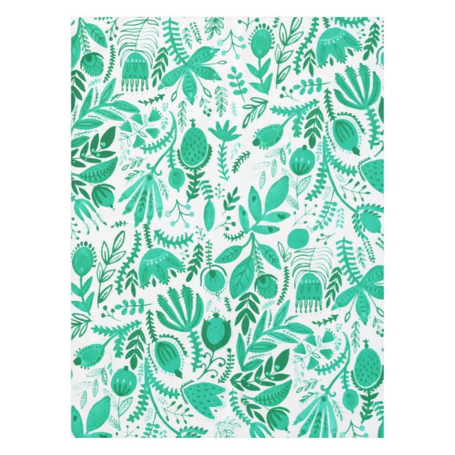 Toalha De Mesa Aquarela Plástica Rústica Verde Primavera (Frente)