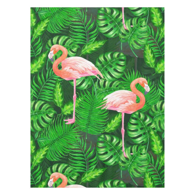 Toalha De Mesa Aquarela tropical Flamingo (Frente)