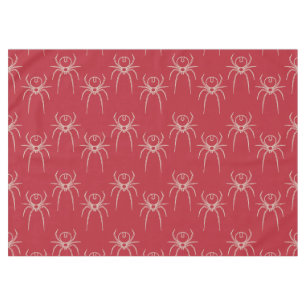 Toalha De Mesa Aranha - Vermelho Sanguíneo e Branco Osso