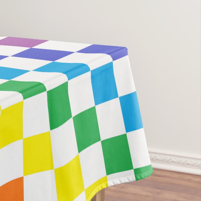 Toalha De Mesa Arco-íris Checkered (Posição Original)