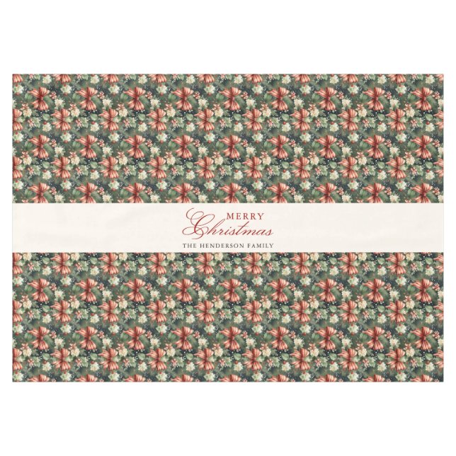 Toalha De Mesa Arcos de doce doce alegre de Natal elegantes, pers (Frente (Horizontal))