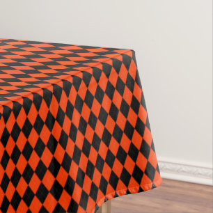 Toalha De Mesa Argyle-Orange-Black-52x70 COTTON TABLECLOTH