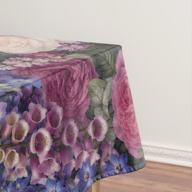 Toalha De Mesa Arranjo Floral Denso de Jardim Inglês (Posição Original)