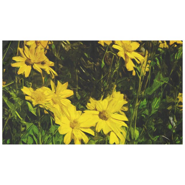 Toalha De Mesa Arrofiraf Balsamroot Yellow Wilflower Abstrato (Frente (Horizontal))