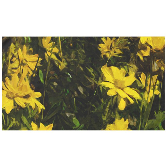 Toalha De Mesa Arrofiraf Balsamroot Yellow Wilflower Abstrato (Frente (Horizontal))